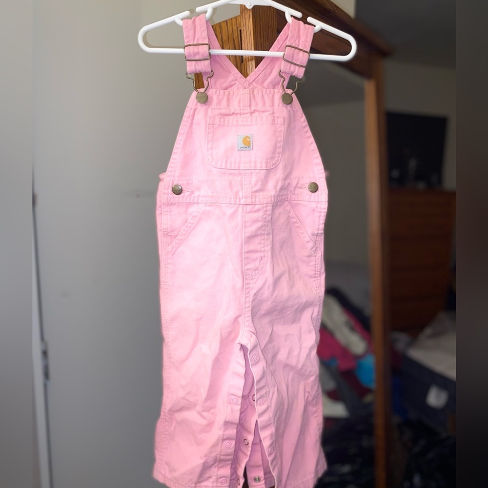Little girl carhartt overalls size 12-18 months